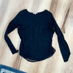 Black long sleeve shirt with flirty back